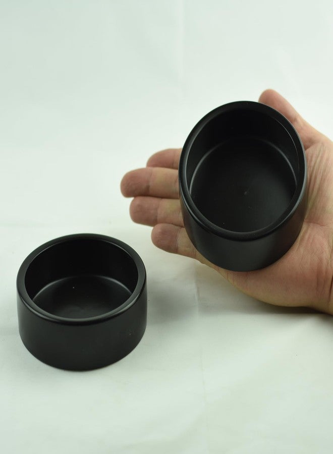 OMEM 2 Pack Black Ceramic Reptile Food and Water Dish Anti Escape Bowl for Bearded Dragons, Lizards, Geckos and Leopards (Large) - Image 2